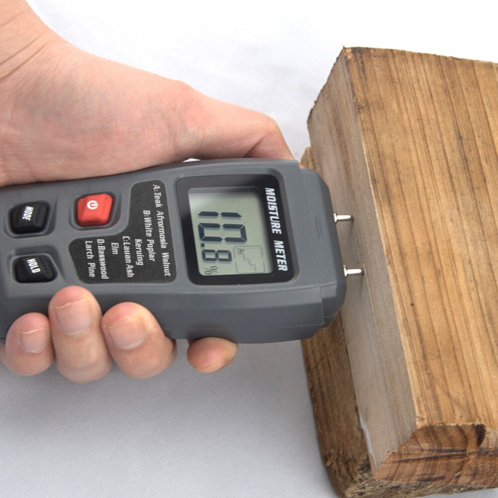 Higrómetro Digital para medir la humedad de la madera, higrómetro de dos pines con pantalla LCD, herramienta de prueba precisa de pared, 0-99.9%