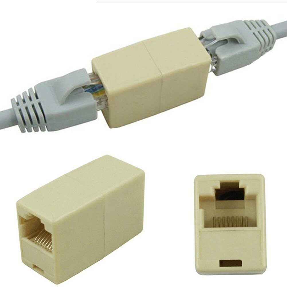 10Pcs Network Ethernet Dual Straight Head Lan Cable Joiner Coupler RJ45 CAT 5 5E 6 6a Extender Plug Network Cable Connector