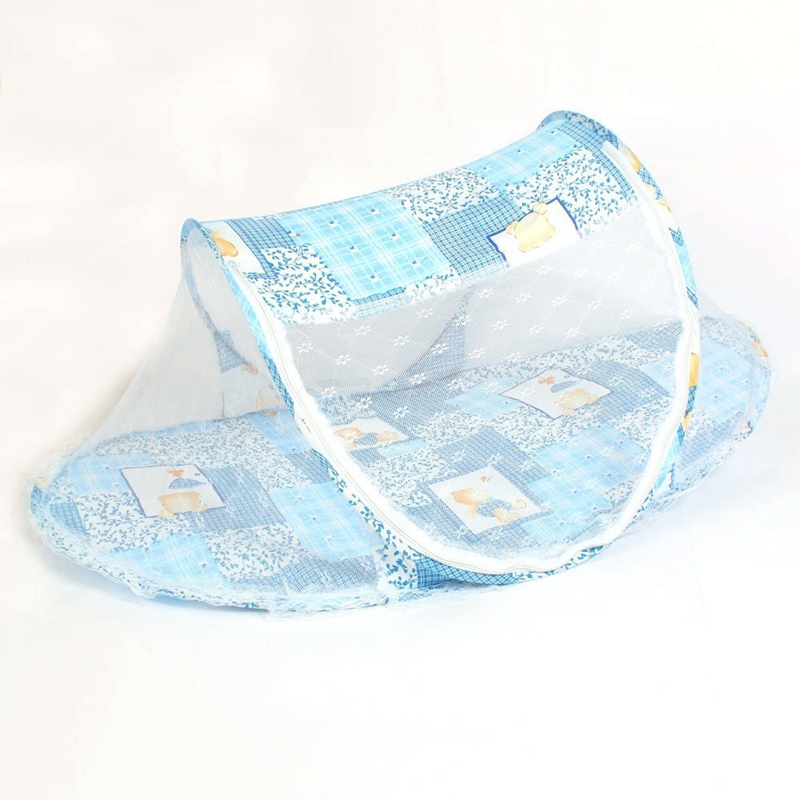 Foldable Toddler Kids Infant Baby Safty Mosquito Net Netting Crib Bed Playpen Play Tent Blue: Default Title