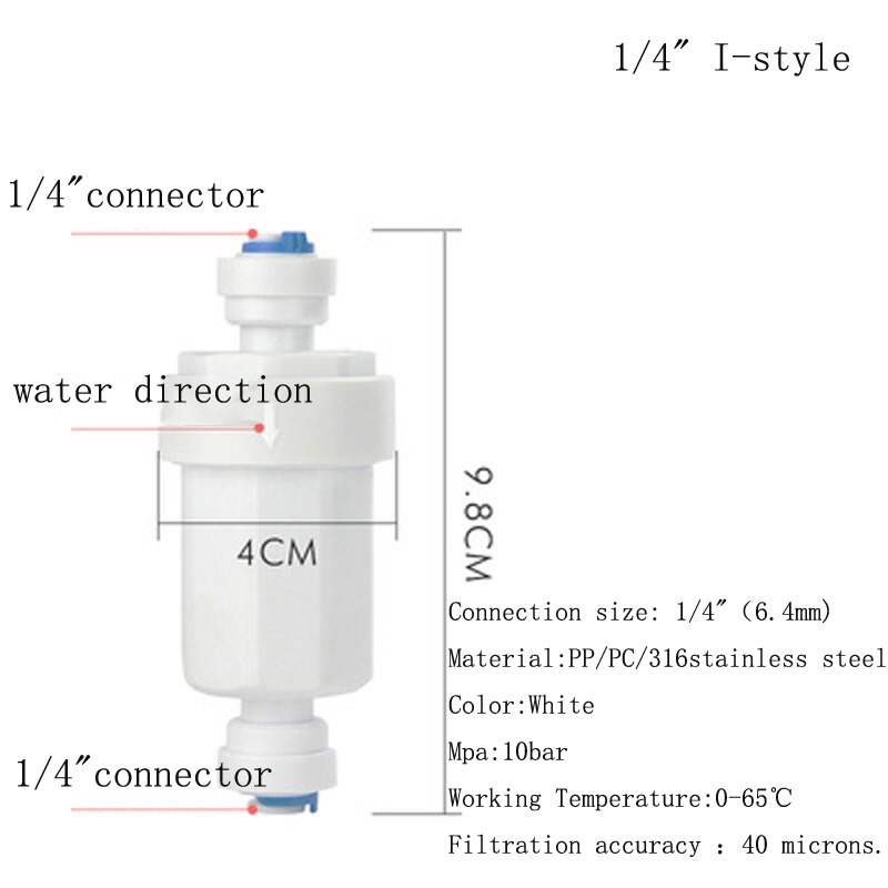 Filtre à connexion rapide amovible, droit, 1/4, 3/8 pouces, purificateur d&#39;eau, maille en acier inoxydable, filtre à particules de sable