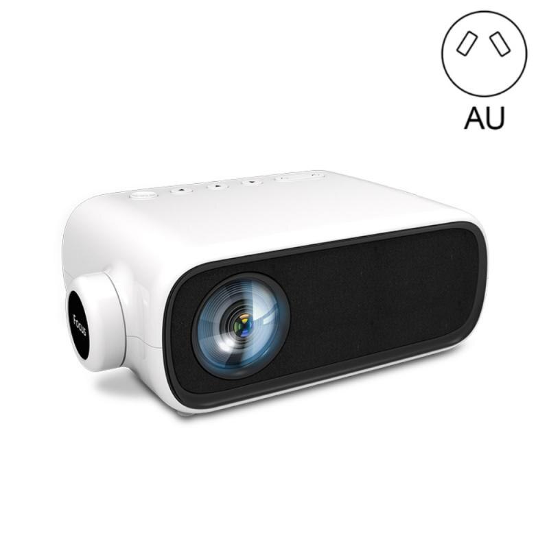 YG280 Full HD 1080P Mini LED Projector 480x272 Pixels Supports USB HDMI AV Audio Portable Projector Home Media Video Player: White AU Plug