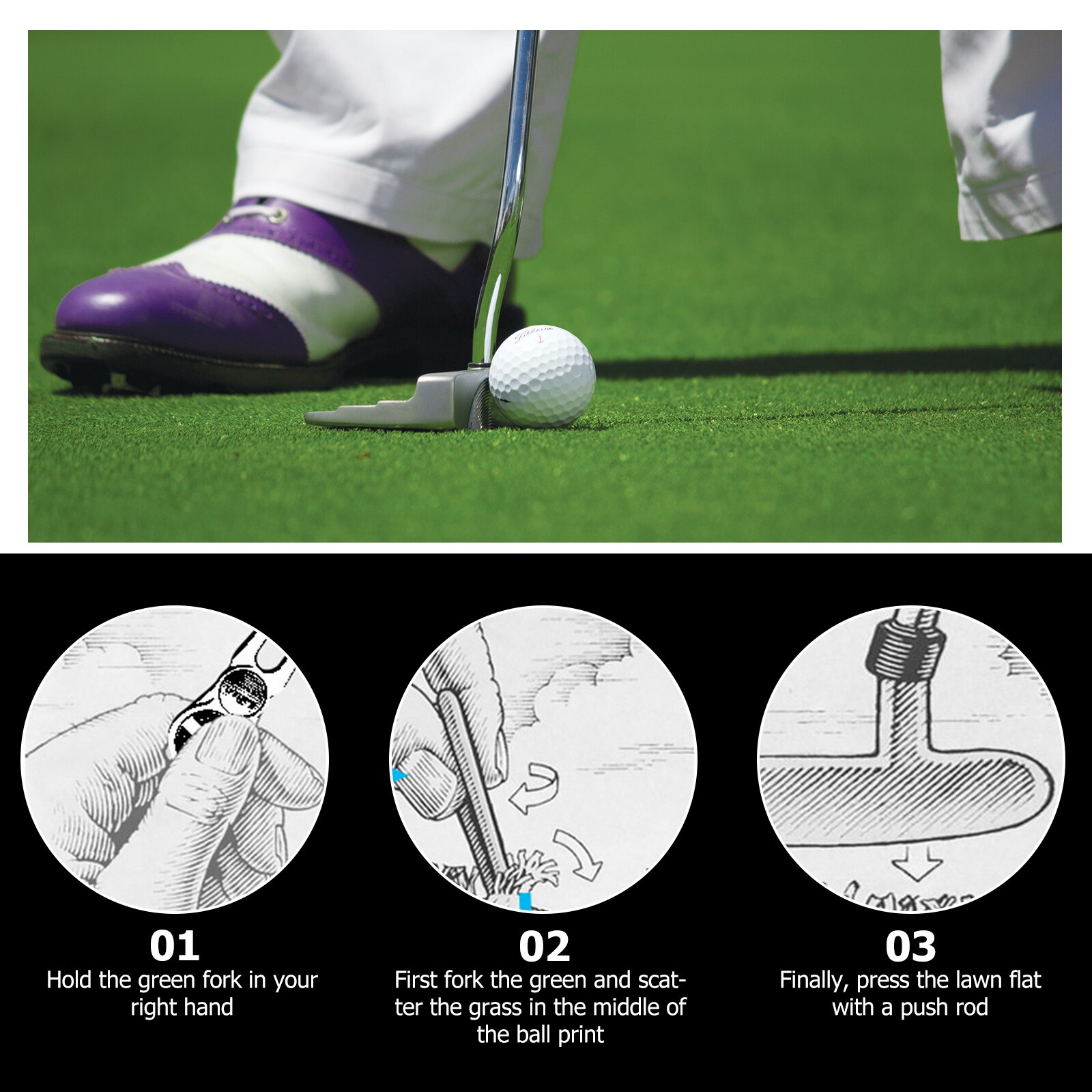 15Pcs Portable Golfs Divot Tools Fairway Repairing Tools Bamboo Golfs Forks (Khaki)