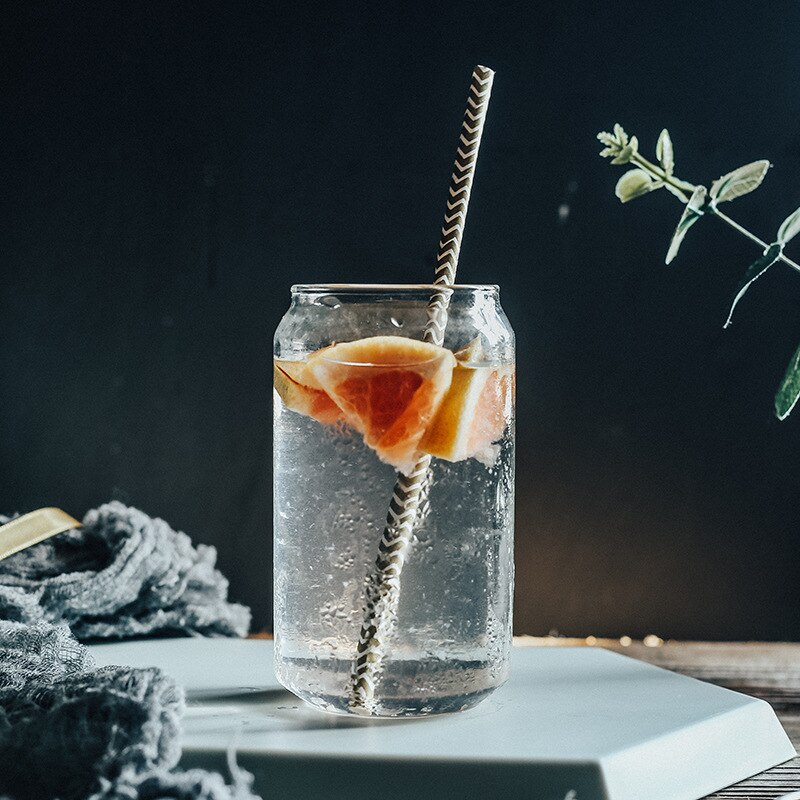Nordic cola can-shaped glass cup, frozen soda cup, milk fruit tea cup, heat-resistant glass juice beer cup