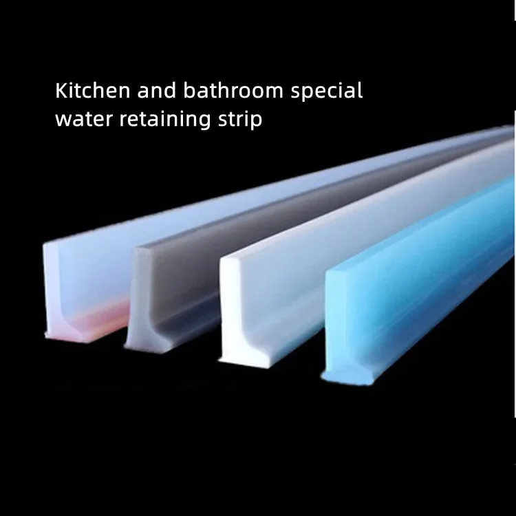 Rubberen Siliconen Douche Barrière Waterstop Badkamer Waterdichte Strip Waterhoudende Strip Buigbare Deur Bodem Afdichting Strip: YELLOW / 76Mm