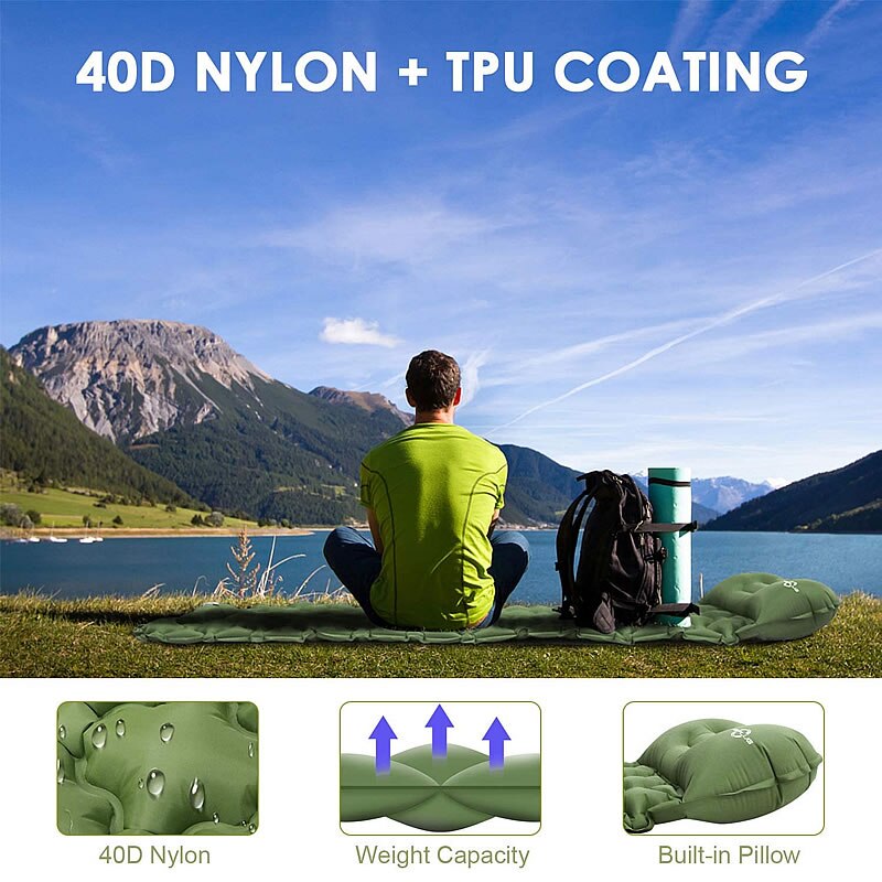 Camping Air matt mat Ultralight Inflatable mattress in tent hiking trekking Portable Travel Folding bed sleeping pad