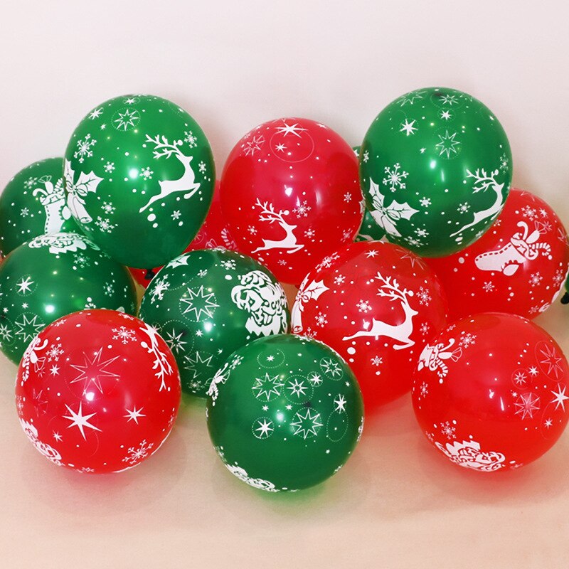 100 stk 10 tommer juledekoration latex ballon julemanden tegneserie rød grøn festival leverer år: 4