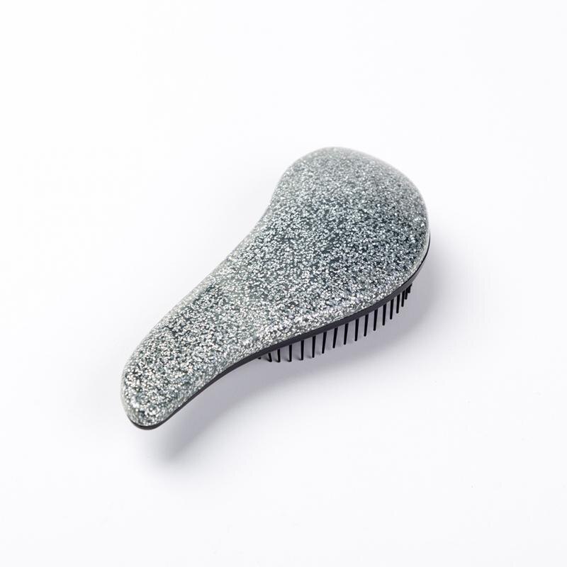 Beauty – Mini peigne chauffant Anti-statique pour Massage du cuir chevelu, brosse à cheveux démêlante, artisanat à paillettes, accessoires de coiffure: 02