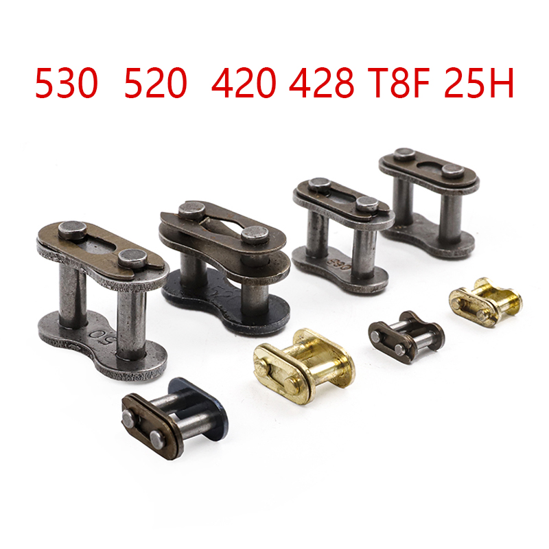 1 Uds. Eslabón de cadena primario/dorado 530/520/420/428/T8F/25H hebilla de bloqueo de cadena para 49CC Mini Moto Dirt Bike motocicleta ATV Scooter