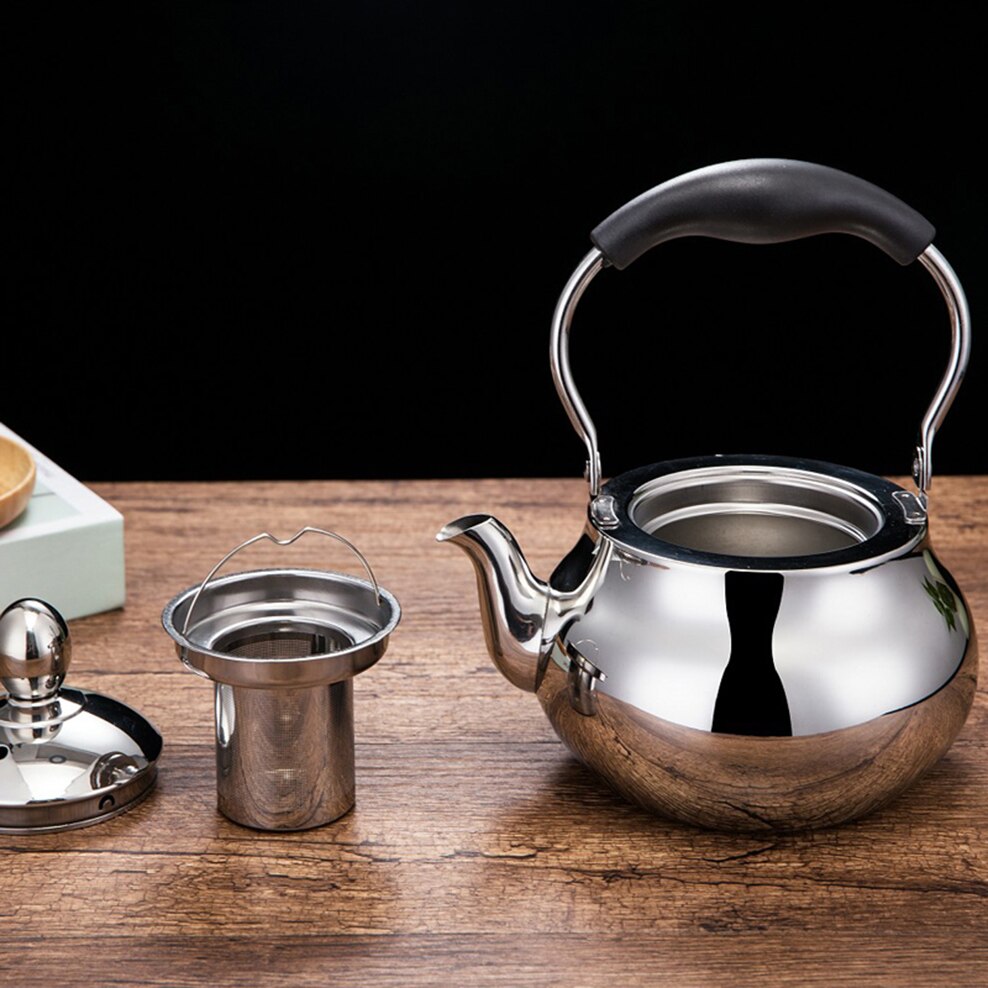 2L Rvs Theepot Thuis Bubble Waterkoker Met Filter Verdikte Rvs Kokend Water Ketel Met Lange Handvat