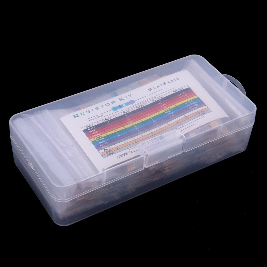 38 Values 1% Tolerance Resistor Kit Assortment 0 Ohm-1M Ohm (Pack of 1140)