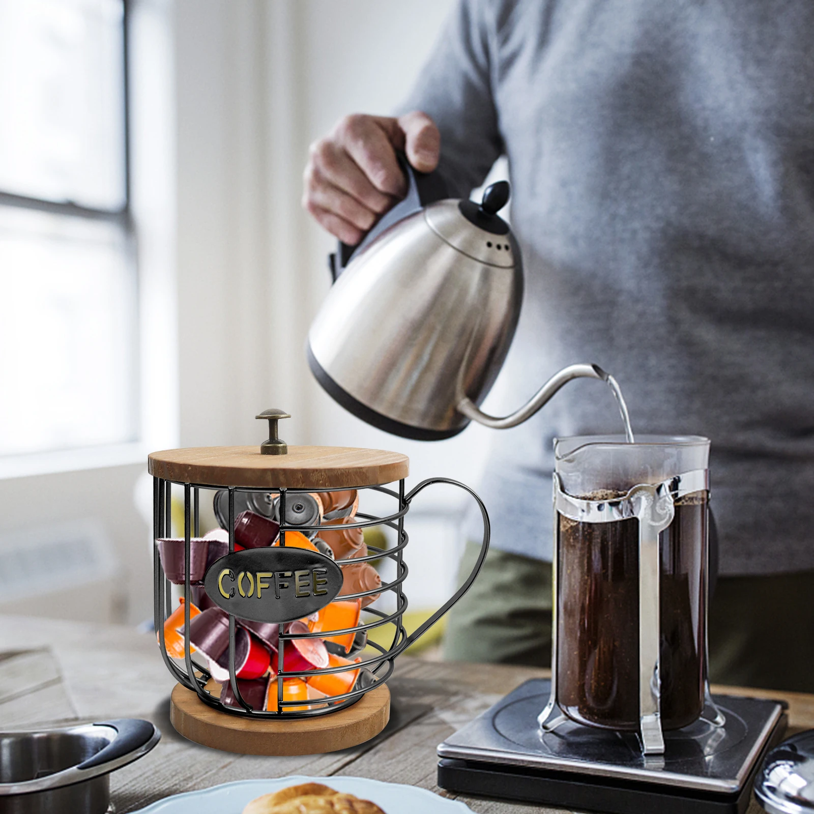 Porte-dosette de café pour tasses K, porte-gobelets K pour comptoir, organisateur de dosettes de café en forme de tasse, panier de rangement de dosettes de café pour café B