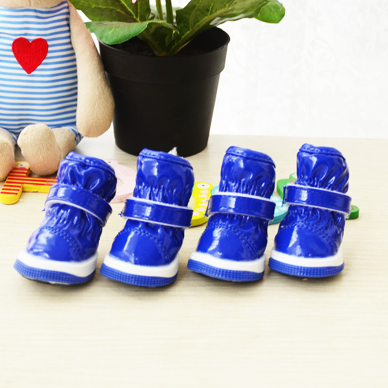 Bottes de neige imperméables pour chiens | Bottes d'hiver pour petits chiens teckel Pitbull Terrier chat d'animaux, directe magasin , Lot 4 de chaussures d'animaux: Dark Blue / NO.5