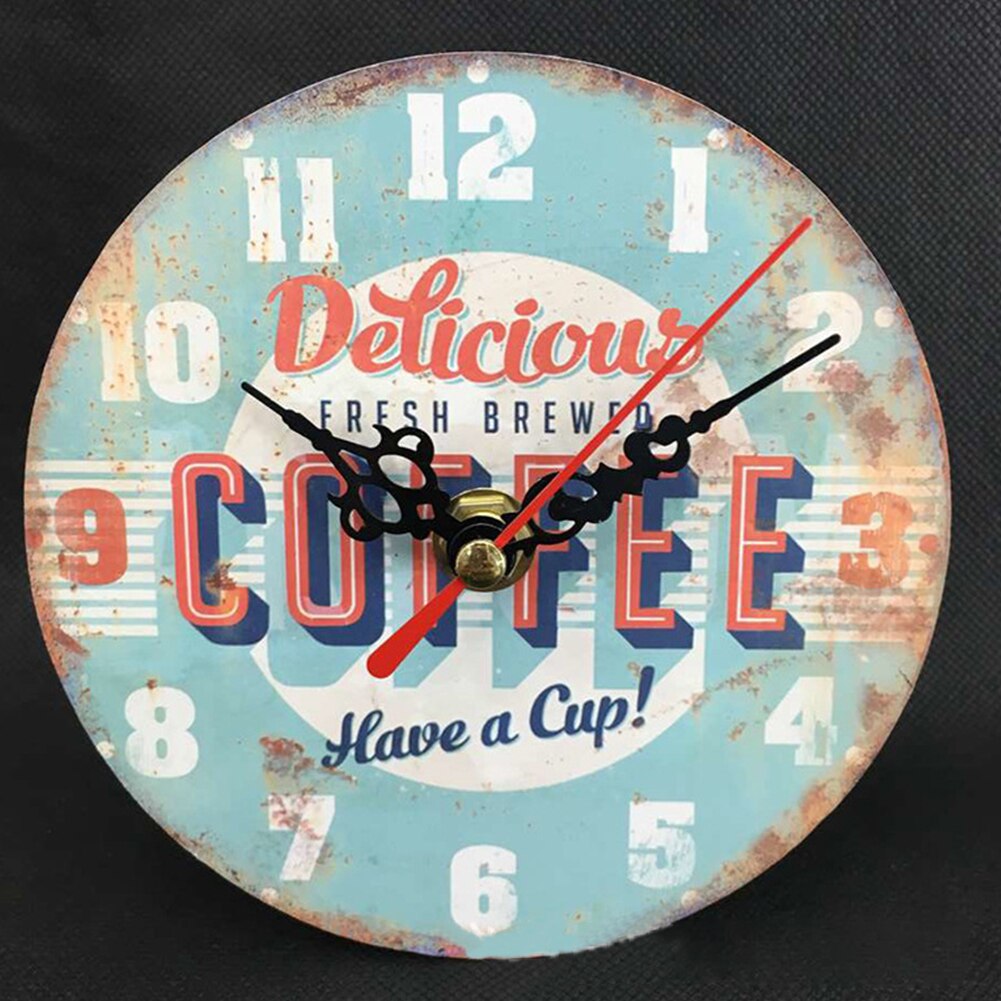 12cm Home Vintage Chic Wooden Rustic Timer Antique Kitchen Office Shabby Wall Clock: 2