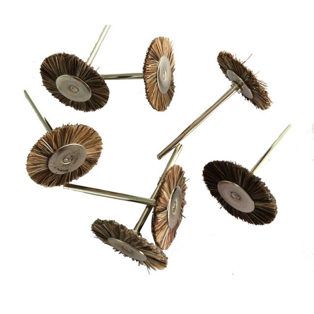 10pcs Dental Polishing Wheel Wool Cloth Cotton Teeth Polisher Prophy Brushes Polishers for low speed straight handpiece 2.35mm: black