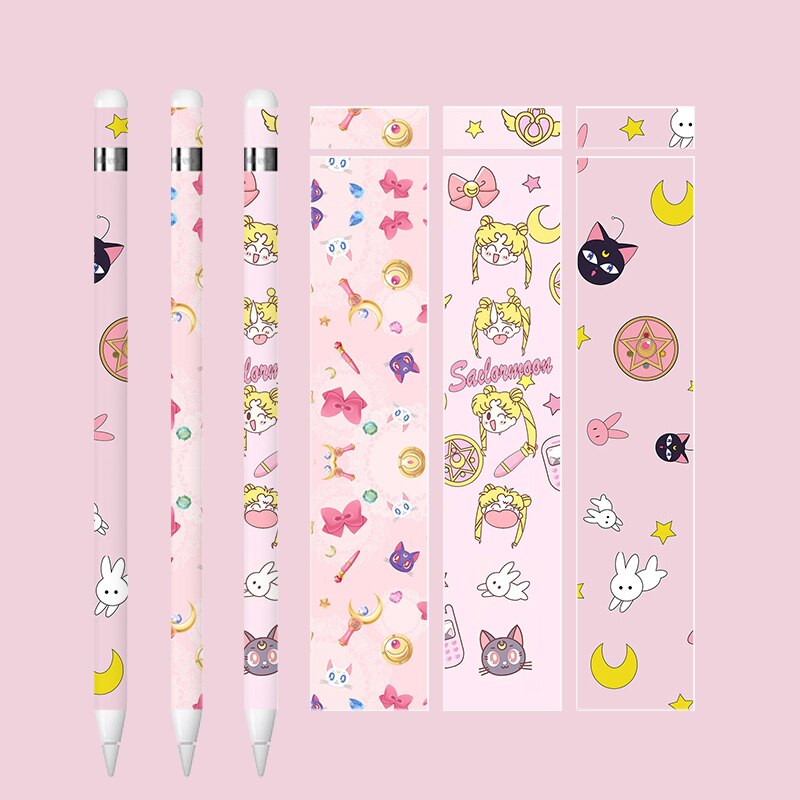 Cute For apple pencil 1 stickers Scratchproof Ultra Thin Painted stickers Touch Stylus pen sticker Non-slip Protective paper: For Pencil1-5