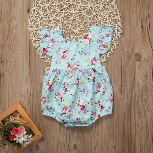 Menina Romper Do Bebê recém-nascido Bodysuit Floral Sunsuit Verão Roupas Outfits