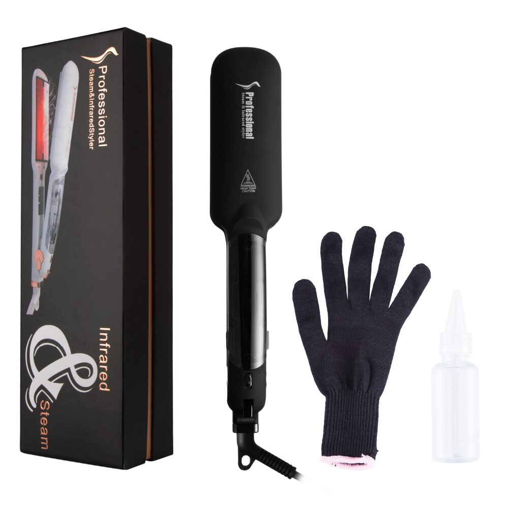 Infrared Steam Straighteners for Hair Infrared Hair Iron with 2 Inch Wide Ceramic Tourmaline Plates Hair Iron