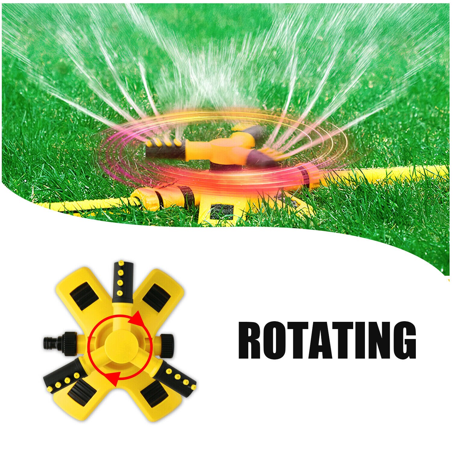 360 Auto Garden Lawn Sprinkler System Garden Watering Patio Yard Garden Hose Irrigation System