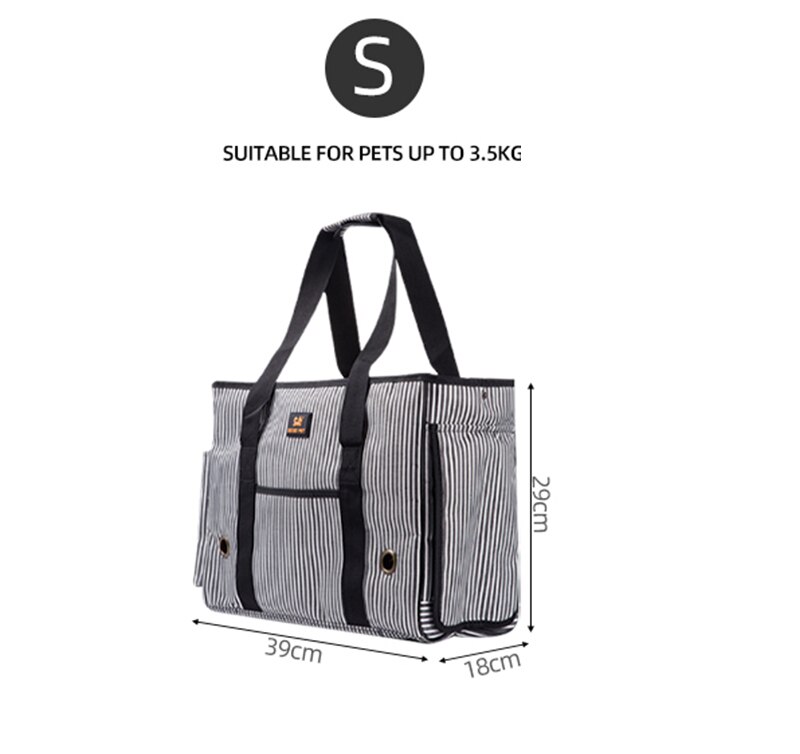 Mochila portátil suave para transportar mascotas, Bolsa de transporte para mascotas con una zona para respirar en el lateral: small