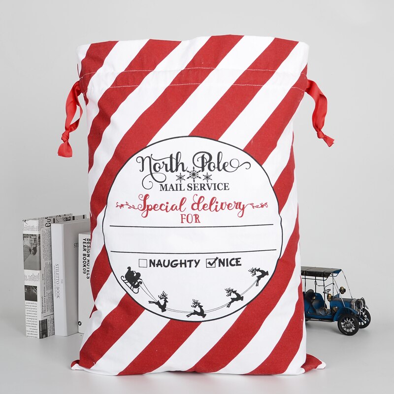 Bolsa de de Navidad, cordón de saco de Santa Claus, bolsa de algodón para almacenamiento de dulces, grande, Reino Unido: Verde menta