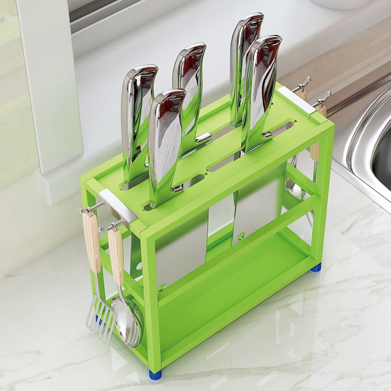 Soporte Universal para cuchillos de cocina de acero inoxidable, negro, plateado y verde, tijeras, cuchara, almacenamiento, juego de soporte de Metal