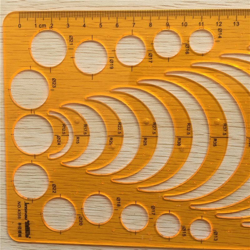 1 Pcs DIY Radius template ruler 23cm Circular Drawing Graphics Drawing Foot Semicircle Template Apparel Sewing Tools Accessory