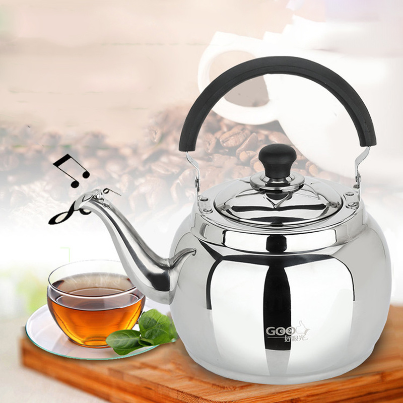 Bouilloire à gaz épais gaz acier inoxydable | Bouilloire grande capacité, sifflet ménager cuisinière à Induction, bouilloire électrique générale