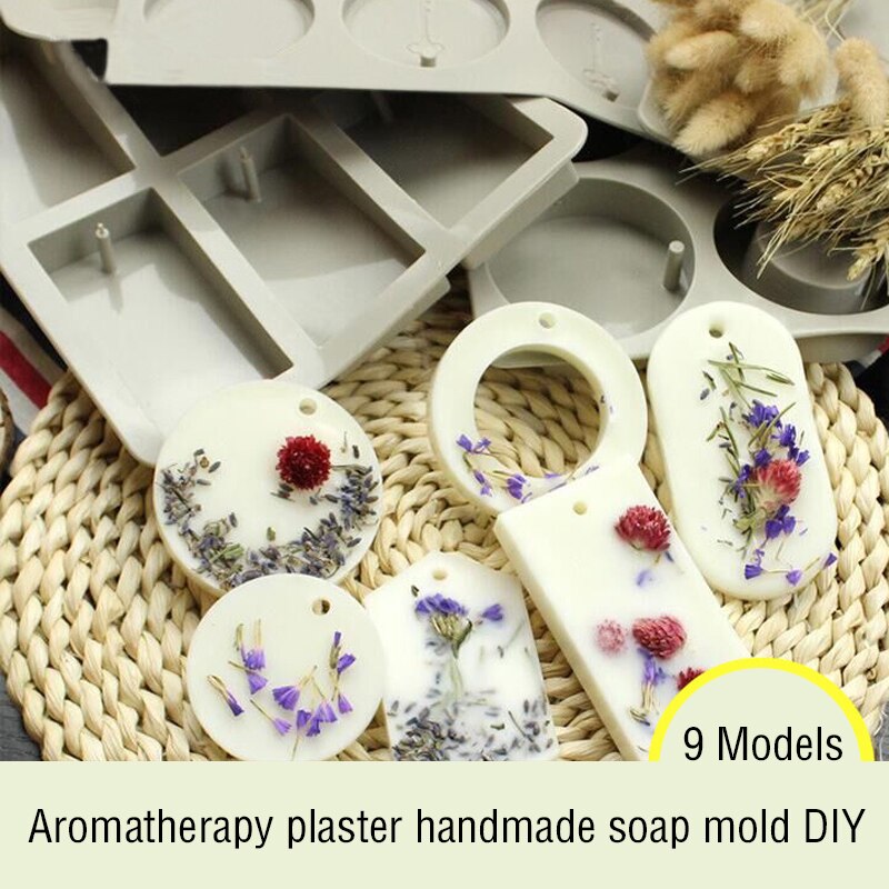 Handmade soap mold 6 with rectangular oval DIY silicone mold Aromatherapy gypsum handmade soap baking utensils