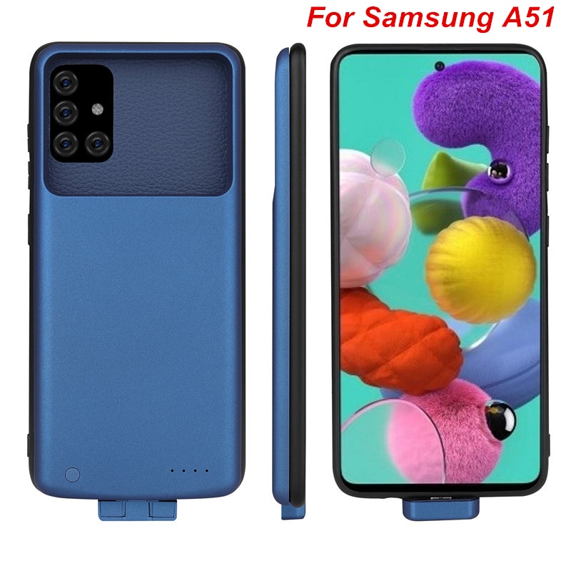 5000 Mah Per Samsung Galaxy A51 Cassa di Batteria Posteriore Molle Clip di Banca di Potere del Caricatore Per Samsung Galaxy A51 Cassa di Batteria