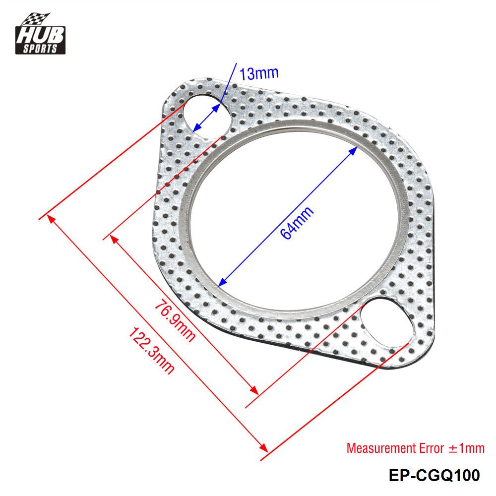 Turbo Exhaust Decat Gasket 2 Bolt Hole Gasket 2.5" - 64 mm For Subaru Impreza WRX STi HU-CGQ100S