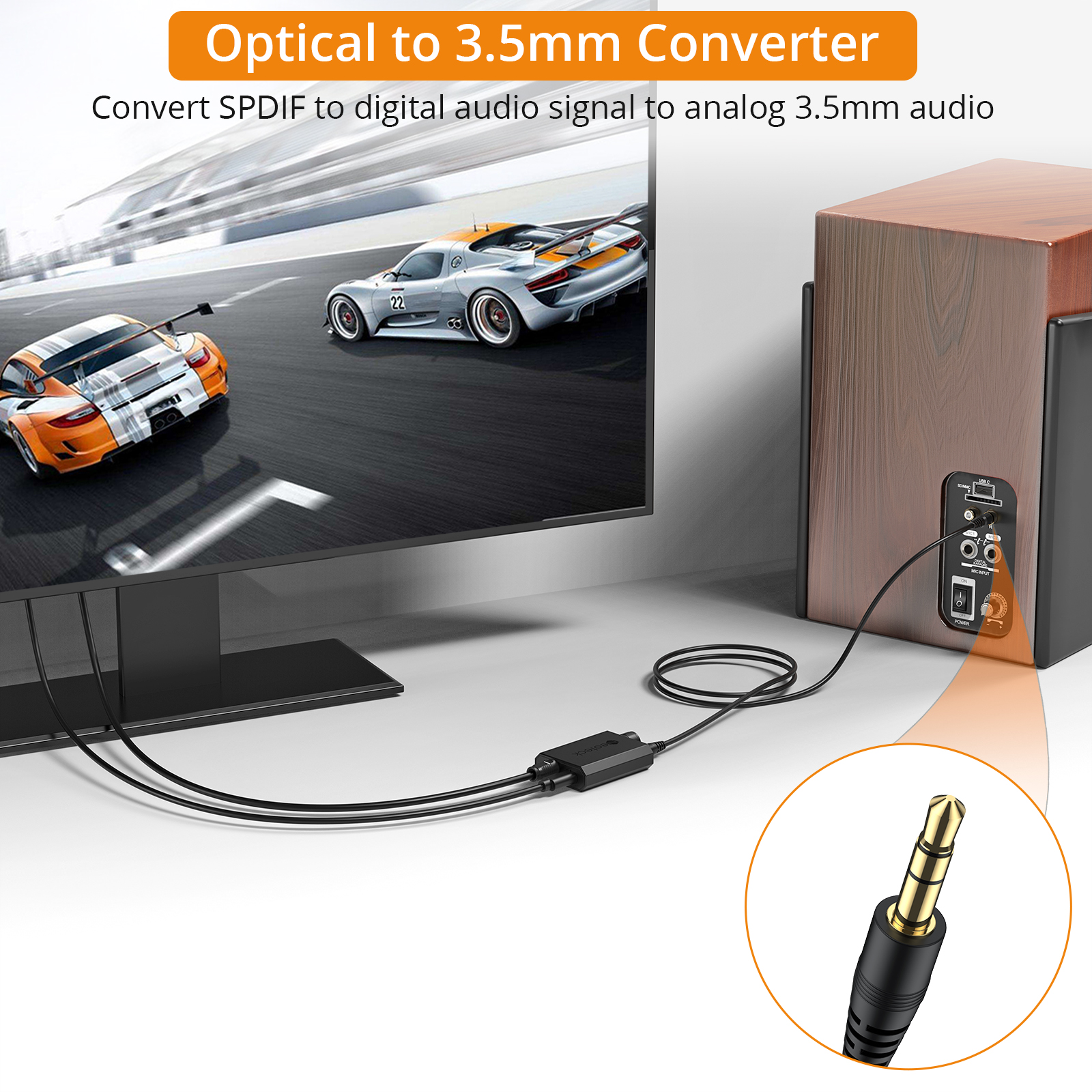 Convertitore DAC Neoteck 192kHz convertitore Audio da SPDIF a 3.5mm AUX da digitale ad analogico adattatore Audio ottico da Toslink a 3.5mm