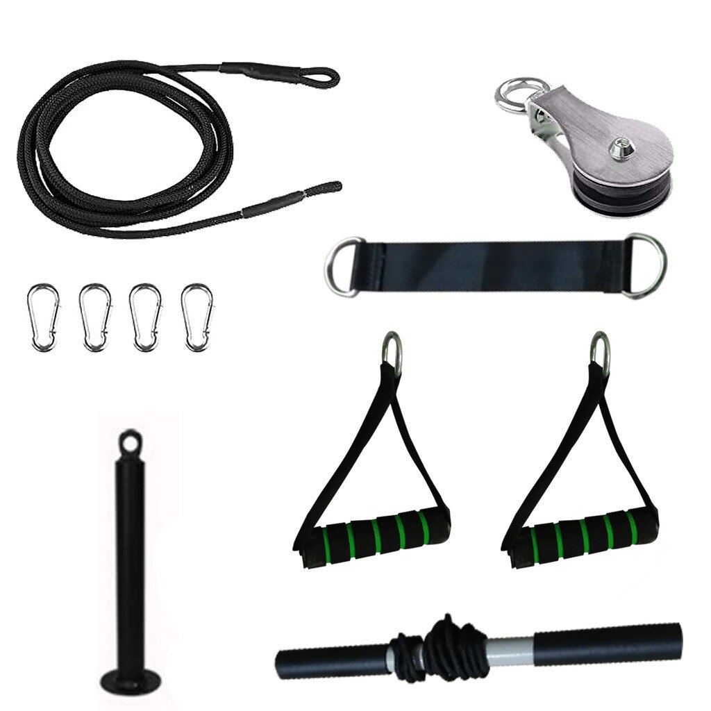11Pc Fitness Diy Gym Katrol Kabel Machine Attachment System Indoor En Outdoor Lifting Onderarm Arm Sterkte Fitnessapparatuur