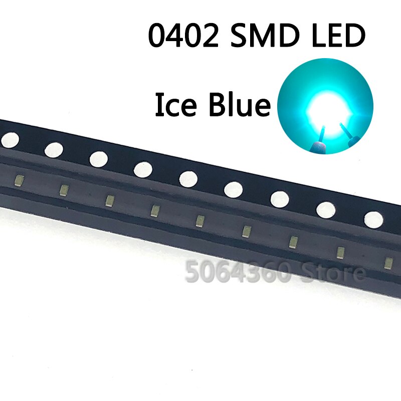 100Pcs 0402 Ice Blue Heldere Smd Led Light-Emitting Diode Smd 1206 Leds Clear Blue 0402 Diodes