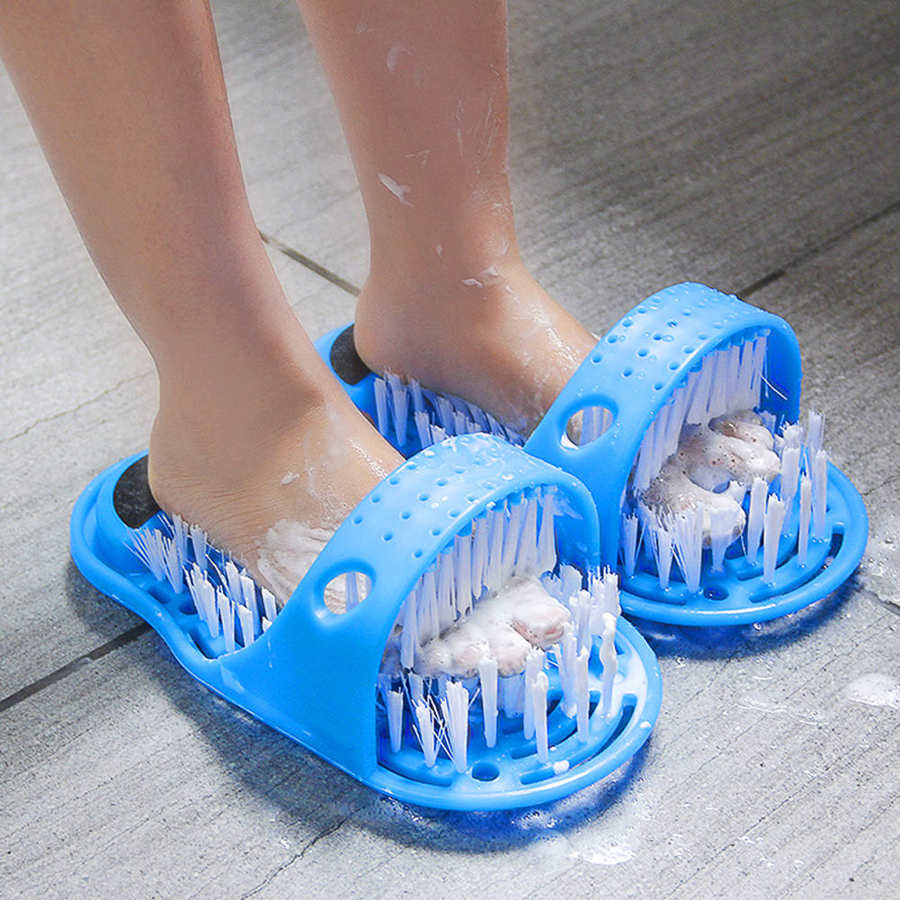 Bathroom Slipper Shower Bathroom Foot Massage Cleaning Slipper Feet Exfoliating Cleaner Suction Slippers Brush