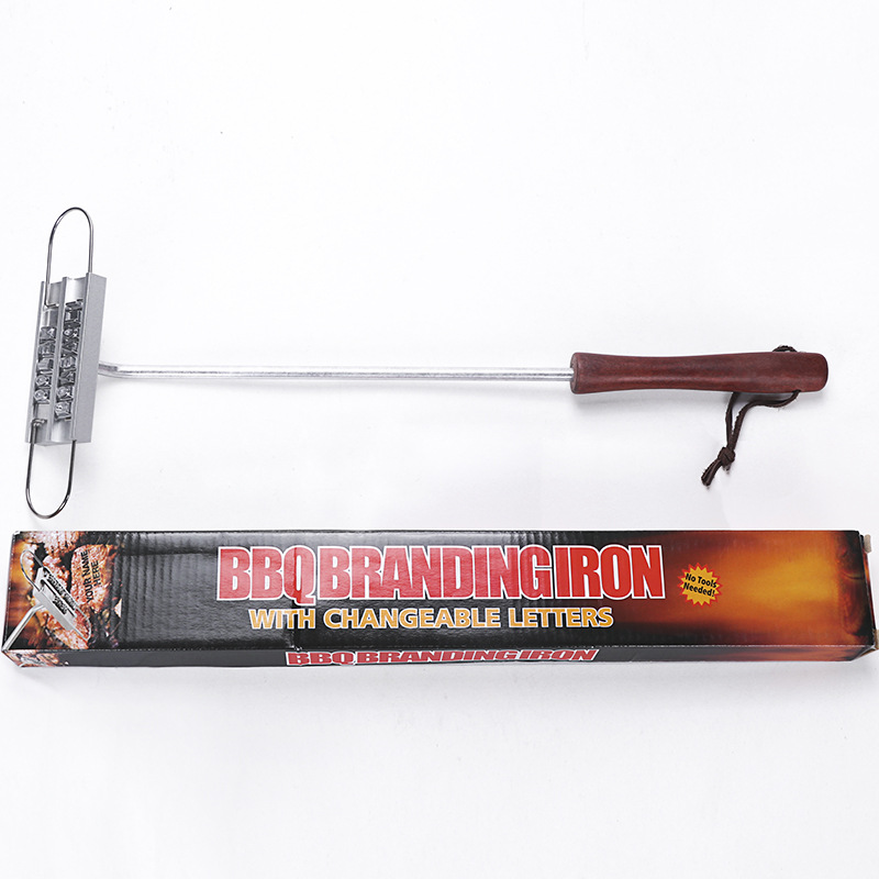 Bbq branding iron set grillmærke barbecue branding foranderligt engelsk bogstavmærkning stempelværktøj grillning bbq-værktøj