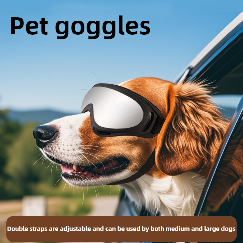 Lunettes de soleil réglables pour animaux de compagnie, Anti-UV, Protection des yeux, noires, largement utilisées, fournitures pour chiens de compagnie
