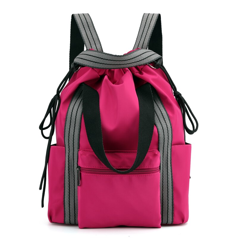 Di modo Mummia Zaini Grande Capacità Pannolino Borsa A Tracolla In Nylon Zaino Da Viaggio Donna Fashion Borse da Scuola: Di Colore Rosa caldo