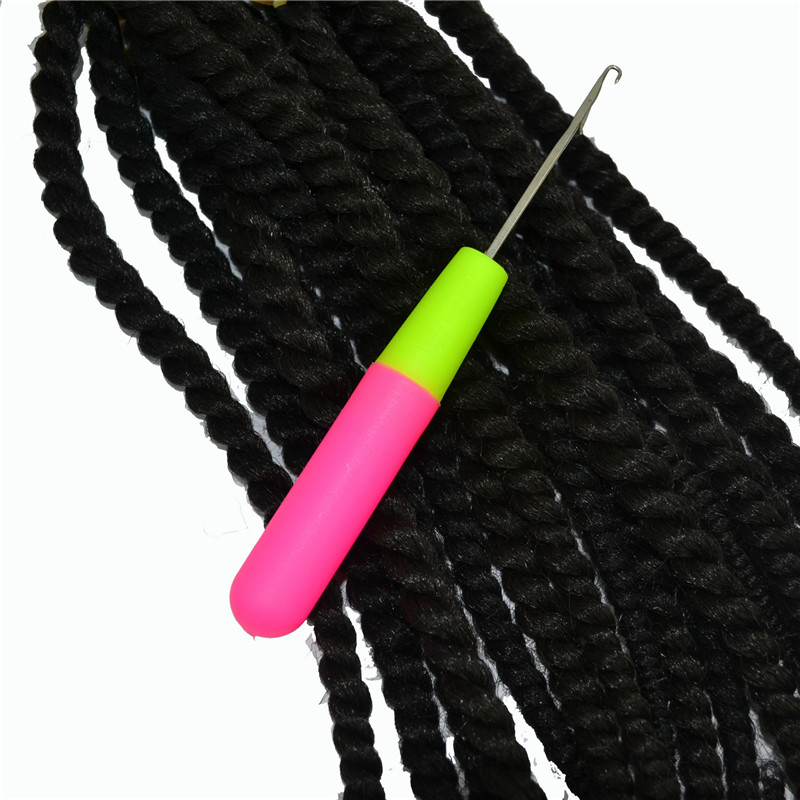 1Pcs Plastic Crochet Braid Needle Wooden Hair Extension Tools Wig Hook Needle Threader Knitting Hair Crochet Needles Accessories