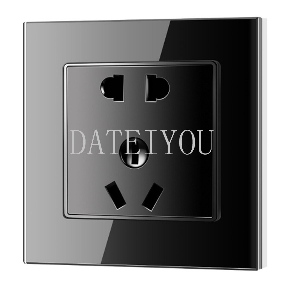 Glass panel socket panel 86 power switch socket Japanese three-hole American power socket US