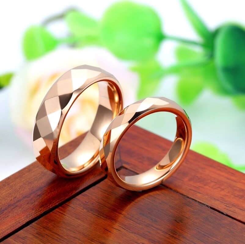 Anneaux en carbure de tungstène rose anneaux de Couple anneau de mariage amoureux d'anniversaire