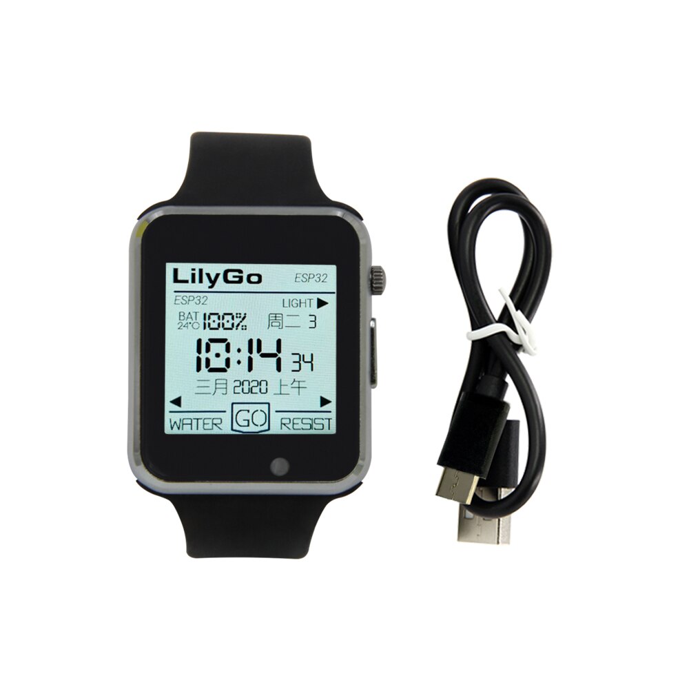 TTGO T-Watch ESP32 Main Chip 1.54 Inch Touch Display Programmable Wearable Environmental Interaction: Black