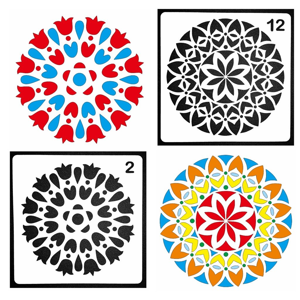Mandala Painting Template Stencils Drawing Stencils Painting And Decor Bullet Journal Supplies Decorative Mandalas