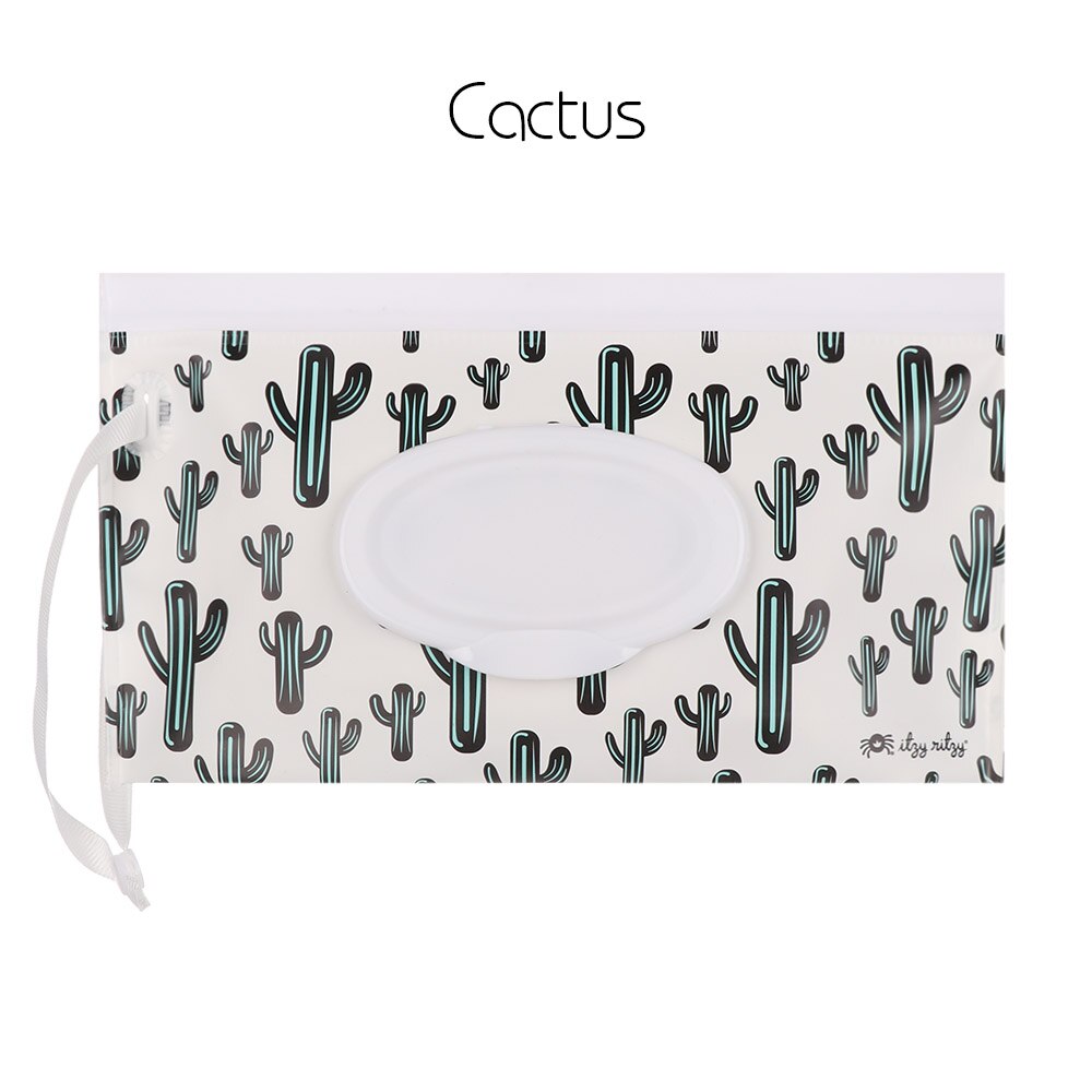 Draagbare Natte Doekjes Tas Eco-vriendelijke Zelfdichtende Snap-Strap Extractie Hand-Held Cosmetische Pouch Tissue Zak Reiniging levert: cactus