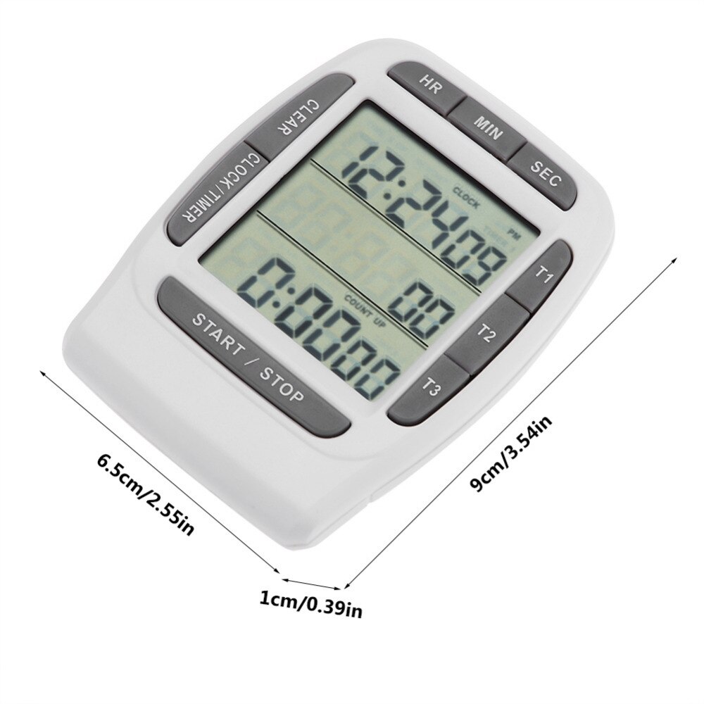 LCD Multi-Channel Digital Programmable Kitchen Timer Time CountDown Laboratory 3 Channel Timers 99 Hours Time Counting Device