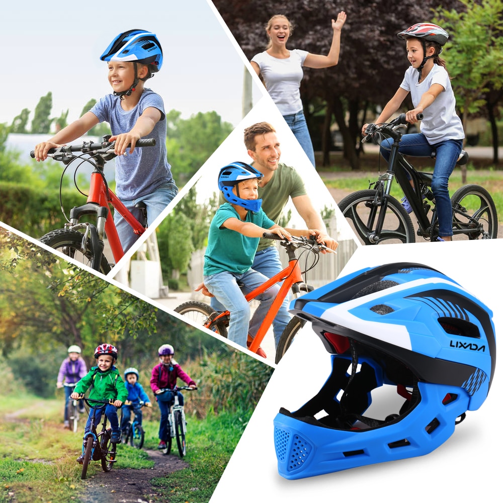 Lixada børn hjelm aftagelig hel ansigt cykel hjelm åndbar ultralet cykel sports sikkerheds hjelm til cykel scooter