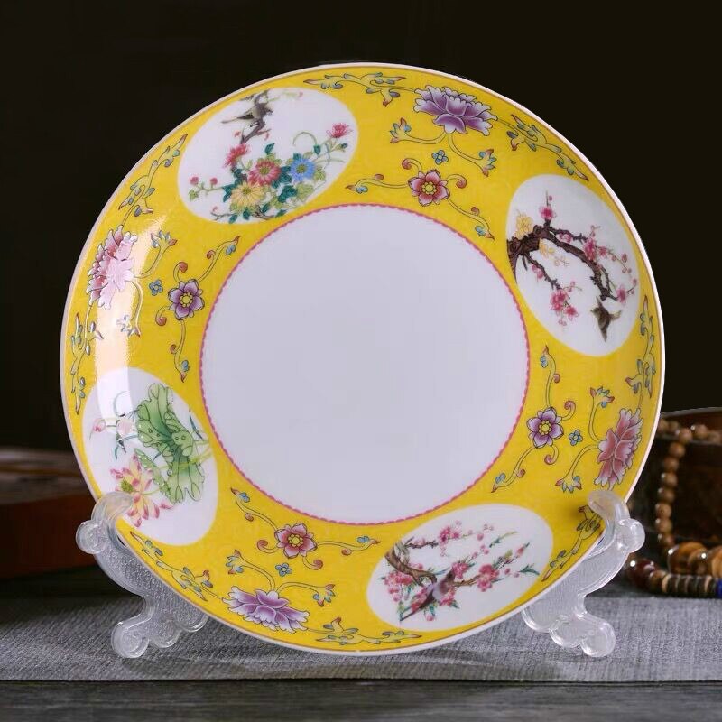 8 tommer jingdezhen kinesisk keramikben kina madplader hjem køkkenredskaber porcelæn aftensmad tallerken farve emalje bordservice