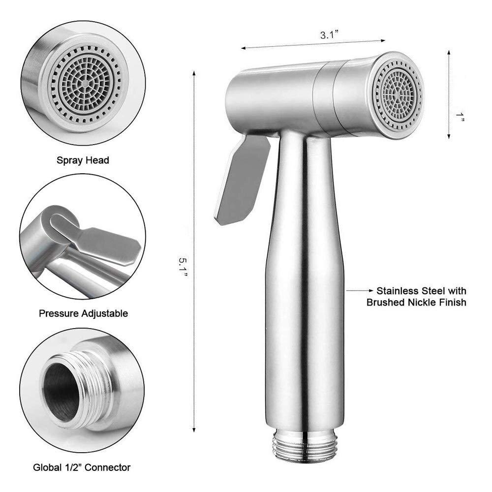 Acero inoxidable 304 Set de bidé inodoro Bidet rociador grifo baño pulverizador de mano cabeza de ducha de las mujeres de la limpieza: 1