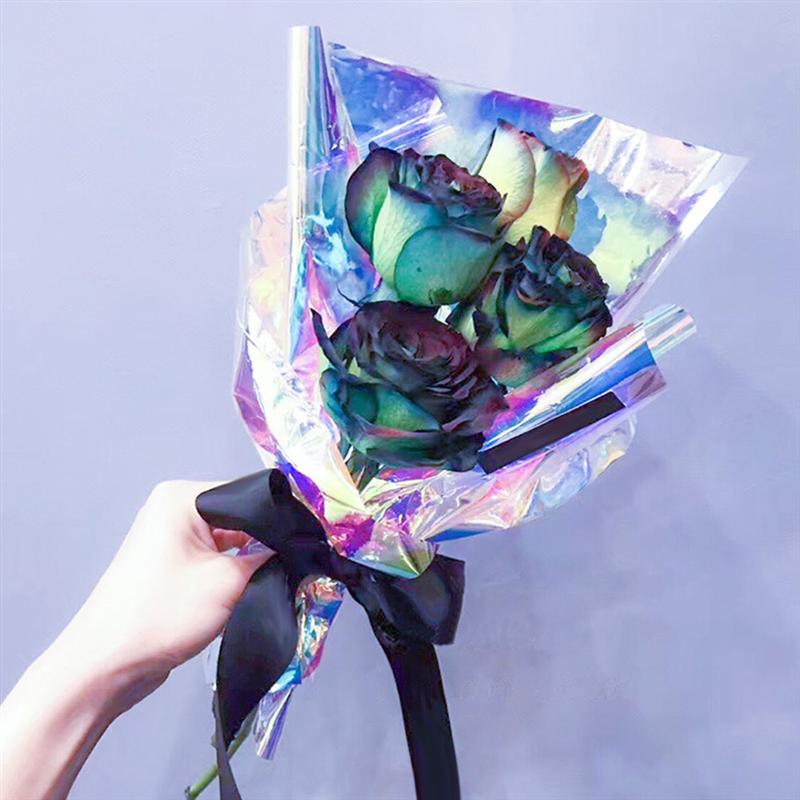 20PCS Durable Good Thin Cellophane Wrapping Packaging Paper Iridescent Film For Bouquet Flower Decoration