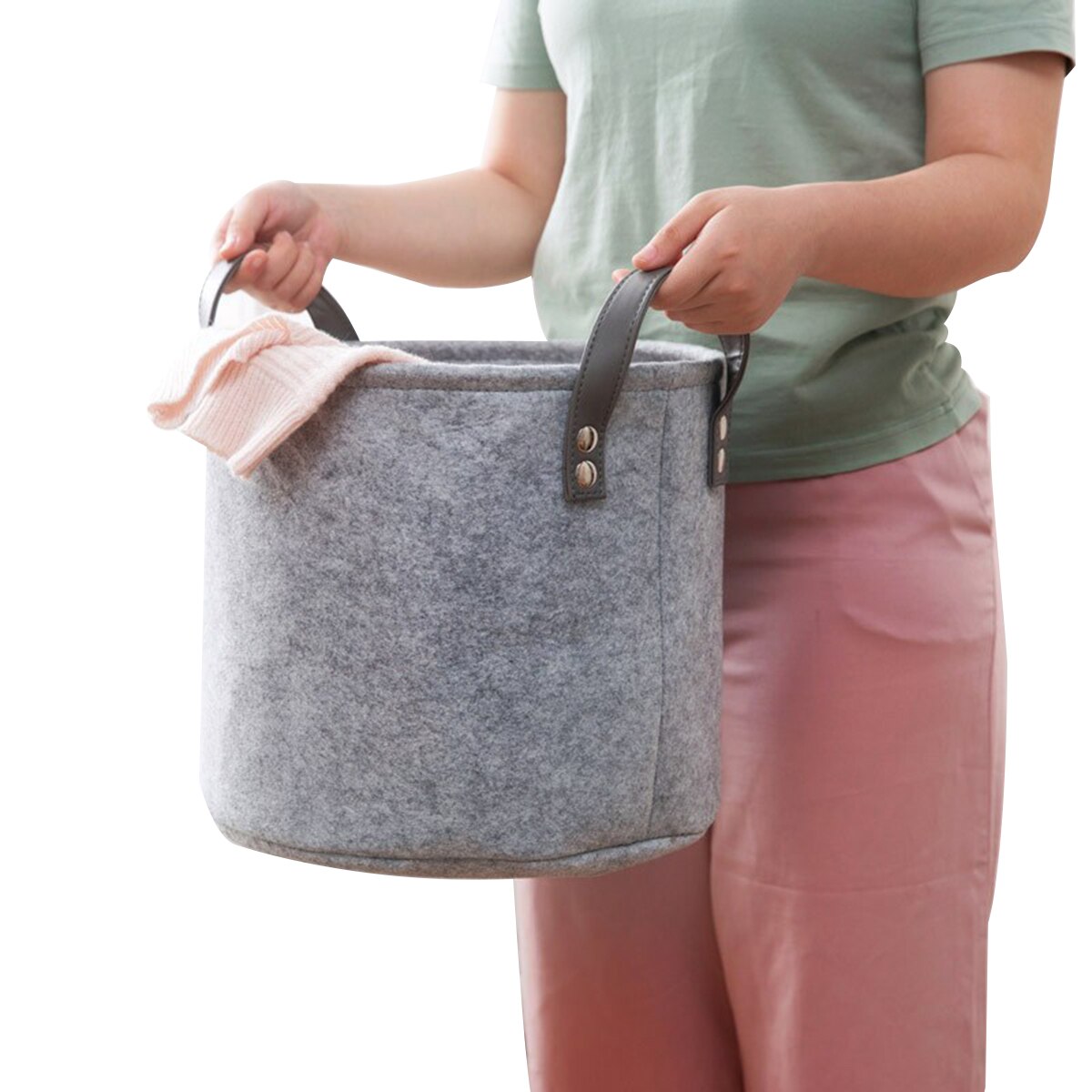 Home Laundry Dirty Clothes Storage Basket Household Hamper with Handle