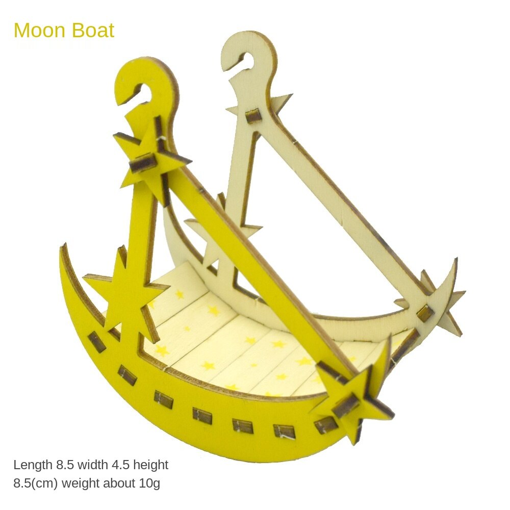 Jouet d'entrainement pour animaux domestiques, labyrinthe, cloche, balançoire, Sport, échelle d'escalade, maison, Villa, nid, tunnel, Cage à Hamster: Moon boat